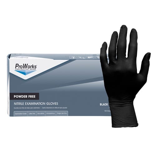 ProWorks® Black Nitrile Exam Gloves